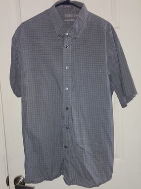 Daniel Cremieux Short-Sleeve Shirt - Egyptian Cotton Black & Gray Plaid